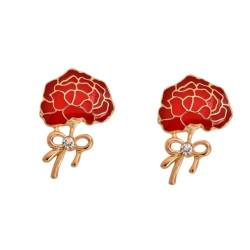 SHERCHPRY 2St brosche frauengeschenk brooch pin Christmas Brooch Alloy Brooch Nelke Anstecknadel Blumennadel Brustklammer für Frauen Legierung Kleidung Brustclip Fräulein rot von SHERCHPRY