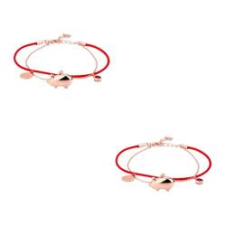 SHERCHPRY 2St rote Armbänder für Damen geflochtene Armbänder Armband für Frauen Armband für Charms armschlinge rotes Seilarmband chinesisches sternzeichen armband irregulär Schmuck Fräulein von SHERCHPRY