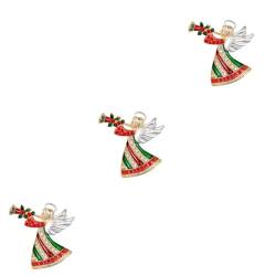 SHERCHPRY 3St Weihnachtsstrumpffüller Neuheit Brosche Pullover-Brosche Engel Brosche Weihnachtsgeschenk engelförmige Brustnadel Cartoon-Brüderchen Brosche mit Weihnachtsmotiv Mode Fräulein von SHERCHPRY