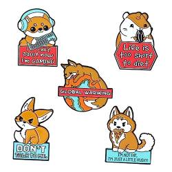 SHERCHPRY 5st Cartoon-tier-brosche Eichhörnchen Brosche Accessoires Für Mädchen Kleiderbrosche Abschlussball Corsage Hund Brosche Rucksack Zubehör Modellieren Legierung Kind von SHERCHPRY