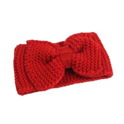 SHERCHPRY Stirnband gestrickte Schleife Headwrap Haarbänder Haargummis Haarband Ohrenwärmer Krawatte häkeln rot von SHERCHPRY