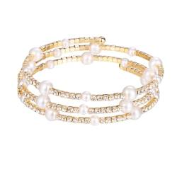 SHERCHPRY damenschmuck frauenschmuck Damenarmband Goldene Armband Perlenarmband Strass-Armbänder Stretch-Armband armschlinge Strass-Armband Diamantarmband elastisch Fräulein von SHERCHPRY