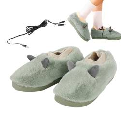 Elektrisch beheizte Hausschuhe | Plüsch elektrisch beheizter Fußwärmer - Elektrischer Fußwärmer für mikrowellengeeignete Hausschuhe, beheizte Schuhe und Stiefel für Weihnachten, Männer, Frauen, von SHERPR