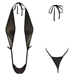 SHERRYLO Sheer Sling Monokini Extreme Durchsichtiger Bodysuit Slingshot Bikini - Schwarz - Einheitsgröße von SHERRYLO