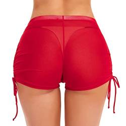 SHERRYLO Tanga-Bikini, Badeanzug für Damen, schwarz, brasilianischer String-Bikini, Badeanzug, dreieckiges Top, Badeanzüge, Badeanzüge, Rot/Ausflug, einfarbig (Getaway Solids), Medium von SHERRYLO