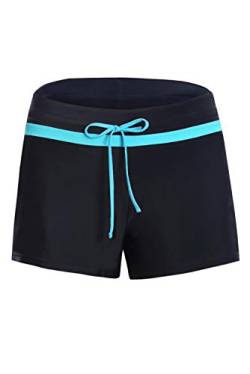 Damen Badeanzug Tankini Sport Seite Split Plus Größe unten Board Shorts, Klein, Acid Blue von SHESHY
