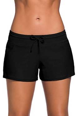 Damen Badeshorts, Schnell Trocknendes, UV Schutz, Hautfreundliches Gewebe, Wassersport, Strand, Kordelzug Schwimmshorts (S - 3XL) von SHESHY