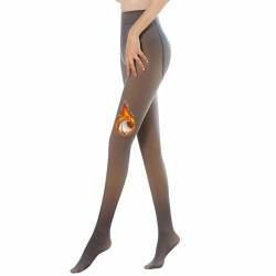 SHEYOW Damen Thermo Strumpfhosen Plüschstrumpfhose für Winter Leggings Durchscheinend Feinstrumpfhose Tights Fleece(L-XL, 320°, Schwarz B) von SHEYOW