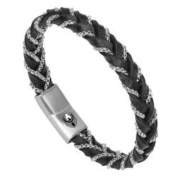 SHIEAGLELD Herren Armband, Handgewebtes Mehrschichtiges Lederarmband für Herren, Herren Armband Edelstahl, Tolle Geschenkidee für Männer, Kommt in Schmuck Geschenk Box von SHIEAGLELD