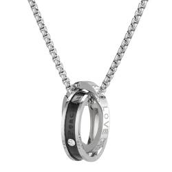 SHIEAGLELD Herren Halskette, Herren Halskette mit Anhänger, Silver Stainless Steel Necklace, Männer Kette, Geschenk für Herren von SHIEAGLELD