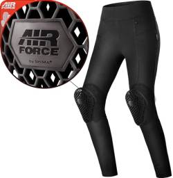 SHIMA CRUZ 2.0 Motorradleggins Damen -Motorrad Stretch Leggings Hose Frauen mit Protektoren Jeggings (Schwarz, S) von SHIMA