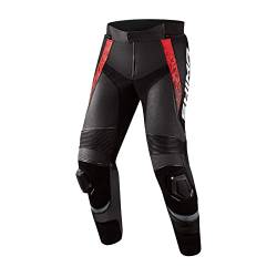 SHIMA STR 2.0 Motorradhose - Leder, Sporthose mit Hüft- und Knieprotektoren, Knieschleifer, perforiertes Leder, für 2-teilige Kombi (Rot, 48) von SHIMA