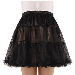 SHIMALY Damen Prinzessin Layered Puff Rock Mini Tutu Rock Kurz Petticoat, Schwarz , Small-Medium von SHIMALY