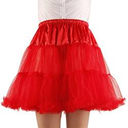 SHIMALY Damen Prinzessin Layered Puff Rock Mini Tutu Rock Kurz Petticoat, rot, L/X-Large von SHIMALY