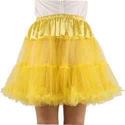 SHIMALY Damen Prinzessin Layered Puffrock Mini Tutu Rock Kurz Petticoat Gr. Small-Medium, gelb von SHIMALY