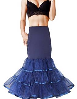 SHIMALY Frauen Meerjungfrau Hochzeit Petticoat Fischschwanz Unterrock Trompete Crinoline für Meerjungfrau Hochzeitskleid Gr. Small-Medium, marineblau von SHIMALY