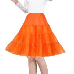 Shimaly® Damen 50er Jahre Vintage Petticoat 66 cm Crinoline Rockabilly Tutu Rock Slip S-3XL, Orange/Abendrot im Zickzackmuster (Sunset Chevron), 52-58 von SHIMALY