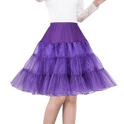 Shimaly® Damen 50er Jahre Vintage Petticoat 66 cm Crinoline Rockabilly Tutu Rock Slip S-3XL, Violett, 46-52 von SHIMALY