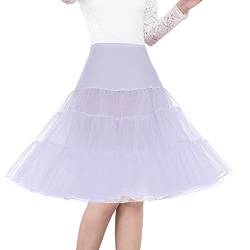 Shimaly Damen 50er jahre vintage-petticoat 26" krinoline rockabilly röckchen-rock-beleg Weiß 2XL-3XL von SHIMALY