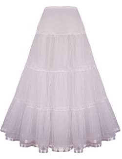 Shimaly Damen bodenlangen Hochzeit Petticoat Lange Underskirt für formales Kleid s-3xl Ivory XL-3XL von SHIMALY