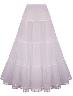 Shimaly Damen bodenlangen hochzeit petticoat lange underskirt für formales kleid s-3xl Ivory Small / Large von SHIMALY