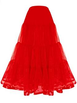 Shimaly Damen bodenlangen hochzeit petticoat lange underskirt für formales kleid s-3xl Rot Small / Large von SHIMALY