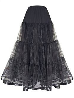 Shimaly Damen bodenlangen hochzeit petticoat lange underskirt für formales kleid s-3xl Schwarz XL-3XL von SHIMALY