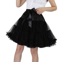 Shimaly Tutu-Rock sowie Petticoat über dem Knie, Unterrock, Tüll, Krinoline-Slip, Schwarz, S-M von SHIMALY