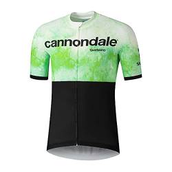 SHIMANO Radtrikot | Cannondale Factory Racing Team 2021 Fahrradtrikot | Fahrradzubehör | Kurzarm-Rennrad Trikot | Radtrikot für Herren (Schwarz/Grün, XL) von SHIMANO