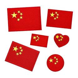 SHINEOFI 3St Kleiderbrosche chinese flag china flagge Fahnenbrosche Party-Brosche broschen für kleidung Flaggen Stickerei-Brosche Broschennadel für Kleidung Abzeichen chinesische flagge rot von SHINEOFI