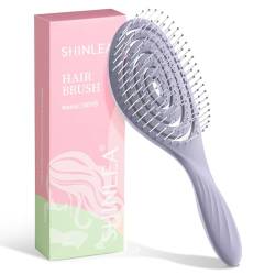 SHINLEA Haarbürste ohne Ziepen, Kopfhaut Massagebürste Detangler-Bürste für Damen, Herren & Kinder - Entwirrbürste auch für Locken & Lange Haare (Lila) von SHINLEA