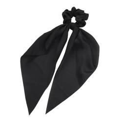 Elastisches Haarband für Damen, geknotetes Band, Stoffseil, Satin-Material, lang, hohe Krawatte, Stirnband, Styling, Schwarz von SHINROAD