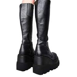 SHINROAD Damen Stiefeletten Schneestiefel Herbst Winter Frauen Große Größe Kunstleder Stiefel Weiche Atmungsaktive Dicke Sohle Schuhe Stiefel Schuhe Schwarz 38 von SHINROAD