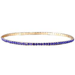 SHINROAD Elastisches Damen-Armband, einzigartiger Strass-Armreif, mehrfarbig, für Kristall-Tennis, Perlen, Stretchstrang, gestapelt, modisch, Strasssteine, Sekundärer Stein von SHINROAD