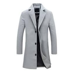 SHINROAD Herren-Übermantel, leicht zu kombinieren, Polyester, weich und waschbar, einreihig, dekorative Herrenjacke für Winterdates von SHINROAD