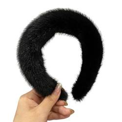 Schlichtes Design, Party-Stirnband, Damen-Haarband, elegantes Plüsch-Stirnband, Damenschwamm, Kopfbedeckung, modisches Haar-Accessoire, Schwarz von SHINROAD