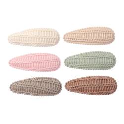 Verformungsresistentes Haar-Accessoire, attraktiv, 6 Stück, gestrickte Wolle, einfarbig, rutschfest, leicht, exquisite C-Mix-Farbe, 6 Stück von SHINROAD