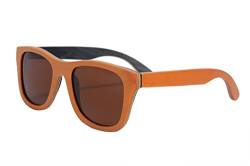 SHINU polarisierte hoelzerne Sonnenbrille-Skateboard-hoelzerne Sommer-Glaeser UV400 Schutz-im Freiensport-Sonnenbrille-FG68004 (Ausserhalb Orange Middle Nature Inside Black, braun) von SHINU
