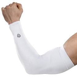 SHINYMOD Cooling Arm Sleeve 2018 Datum Verbesserte Version 1 Paar / 3 Paar UV-Schutz Arm Sonnenblende Tattoo Cover Ärmel Männer Frauen Radfahren Fahren Golf Laufen, 1 Paar Weiß, Einheitsgröße von SHINYMOD