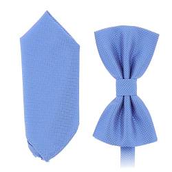 SHIPITNOW Männer Fliege und Einstecktuch Set Blau - 12 farben - Blaue Herren Fliege mit Einstecktücher - Blue Bow Tie and Pocket Square Für Hochzeit, Party von SHIPITNOW