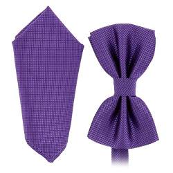 SHIPITNOW Männer Fliege und Einstecktuch Set Hell violett - 12 farben - Herren Fliege mit Einstecktücher - Light Purple Bow Tie and Pocket Square Für Hochzeit, Party von SHIPITNOW