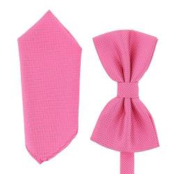 SHIPITNOW Männer Fliege und Einstecktuch Set Rosa - 12 farben - Herren Fliege mit Einstecktücher - Pink Bow Tie and Pocket Square Für Hochzeit, Party von SHIPITNOW