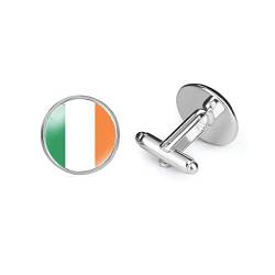 SHIPITNOW Manschettenknöpfe Irland-Flagge - Manschettenknöpfe Herren in den Farben der Irische Flagge - Zubehör oder Verkleidung Hemd und Anzugjacke von SHIPITNOW