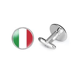SHIPITNOW Manschettenknöpfe Italien-Flagge - Manschettenknöpfe Herren in den Farben der Italienische Flagge - Zubehör oder Verkleidung Hemd und Anzugjacke von SHIPITNOW
