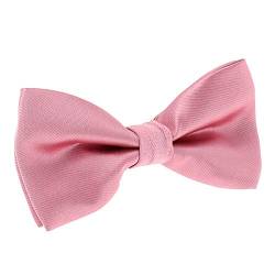 SHIPITNOW Men's Bow Tie - 30 Colours - Men's Bow Tie Wedding Party - Satin Fabric, Plain - Pre-Tied, Old Rose, 12cm x 6cm von SHIPITNOW
