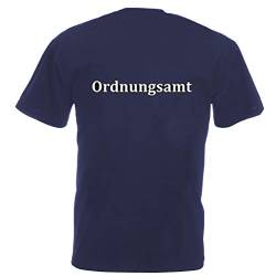 Arbeitsbekleidung Navy-blaues T-Shirt mit Rückenaufdruck „Ordnungsamt von SHIRT-TO-GO