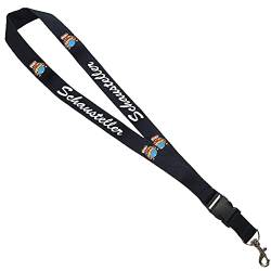 SHIRT-TO-GO Lanyard Schlüsselband Schlüsselanhänger mit Karabiner für Schausteller mit Aufdruck Motiv Die weite Welt ist unser Feld von SHIRT-TO-GO