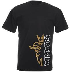 Scania Trucker Shirt: Scania Greif Gold mit Scania Schriftzug in Weiss von SHIRT-TO-GO