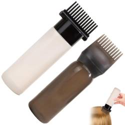 2pcs Wurzelkamm -Applikatorflasche mit Pinsel, 6 ＆ 4 Unze Haaröl -Applikator, nachfüllbare Ölflaschen für Haare mit Graduierten Skala 2 von SHITOOMFE