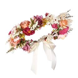Blumenstirnband Blumenhaarkranz Girlande Kopfstück mit Band für Festival Hochzeitsbraut Haarzubehör Kranz Kopfschmuck von SHITOOMFE